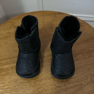 Ugg Girls Infant Black Keelan Glitter Genuine Shearling Boot Shoe Sz US 2/3